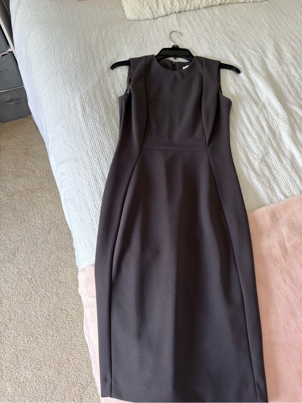 Calvin Klein Sleeveless Sheath Dress in Dark Brown